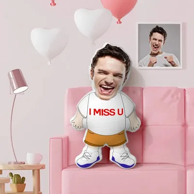 I MISS U Kissen, individuelles Gesichtskissen, personalisiertes Fotokissen, weibliche Zaubererpuppe, Image