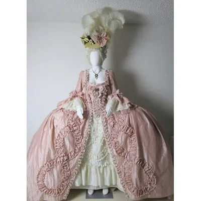 Maßgeschneidertes Rokoko-Barock-Königin-Kleid Queen Marie Antoinette Robe a la francaise Rosa Image
