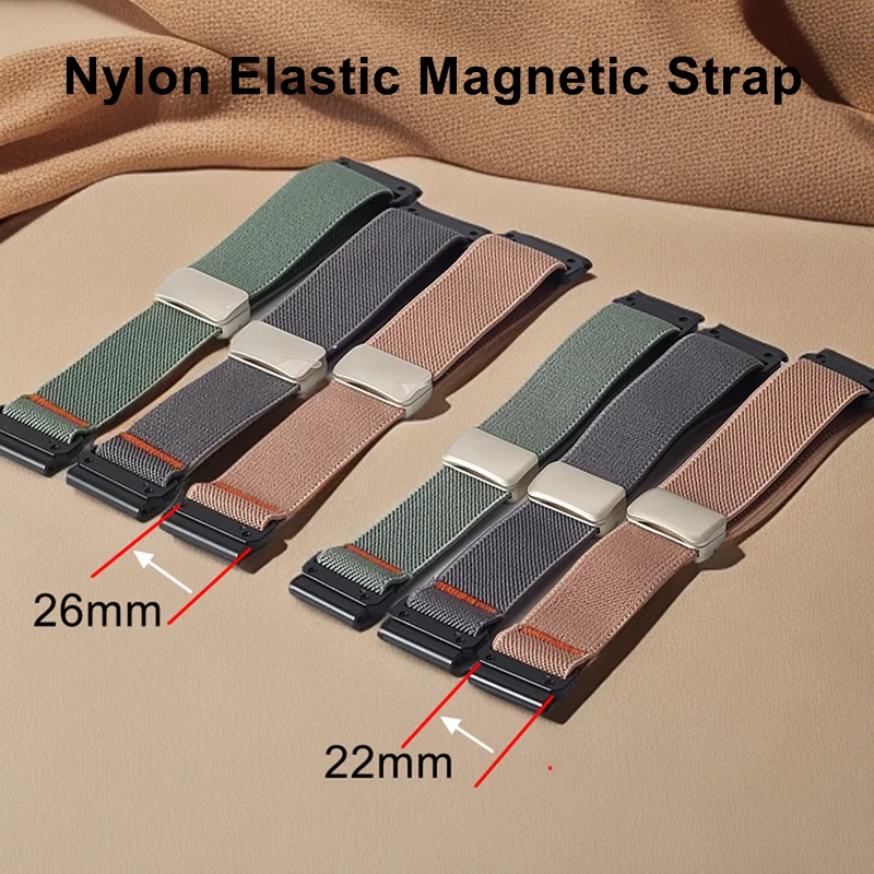 22/26 mm QuickFit Magnetarmband für Garmin Fenix8/Fenix7/Fenix 7X Band Fallschirmband für Garmin Epix/Epix2/Instinct2/MARQ Band Image