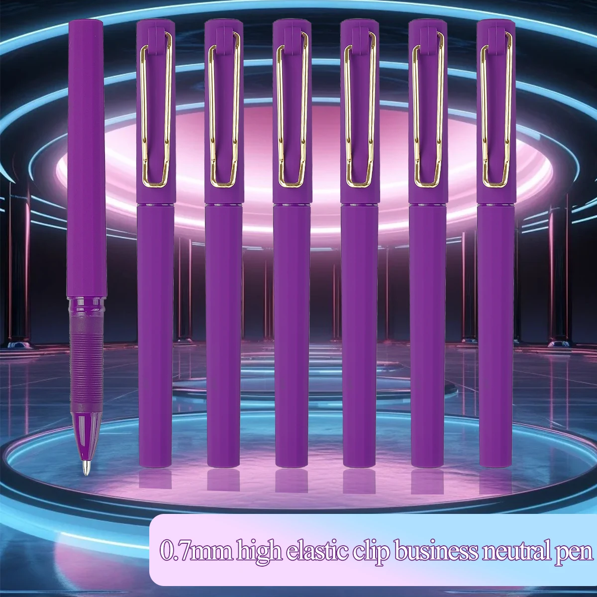 WQN-2/5/7PCS Lila mattierter Gelstift, 0,7-mm-Spitze, glattes Schreiben, hochwertige lila Tinte, geeignet zum Schreiben und Bürobedarf Image