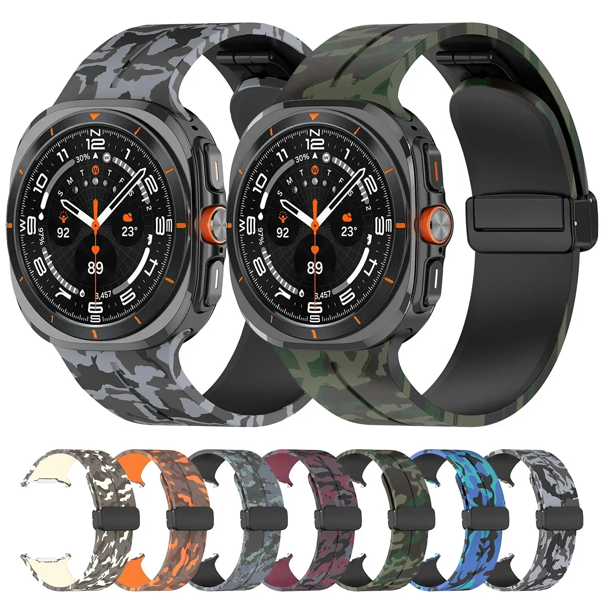 Camouflage-Band für Samsung Galaxy Watch Ultra, 47 mm, Silikon-Magnetarmband für Galaxy Watch 7 Ultra, Ersatzarmband Image