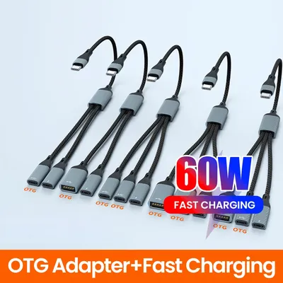 3 in 1 Typ C HUB USB/USB C auf 3 Typ C Splitter Stecker OTG Datenübertragung lesen U Disk/Karte für Image