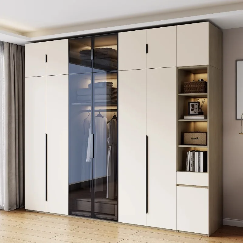 Holz Minimalistischen Schrank Lagerung Organizer Schrank Kleidung Kleiderschrank Partitionen Wohnzimmer Regale Ropero Möbel Für Zimmer