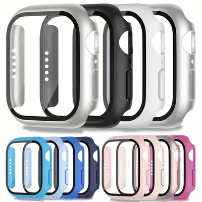 Gehärtetes Glas + Abdeckung Zubehör für Apple Watch 45 mm 41 mm 44 mm 40 mm 42 mm Displayschutzfolie Image