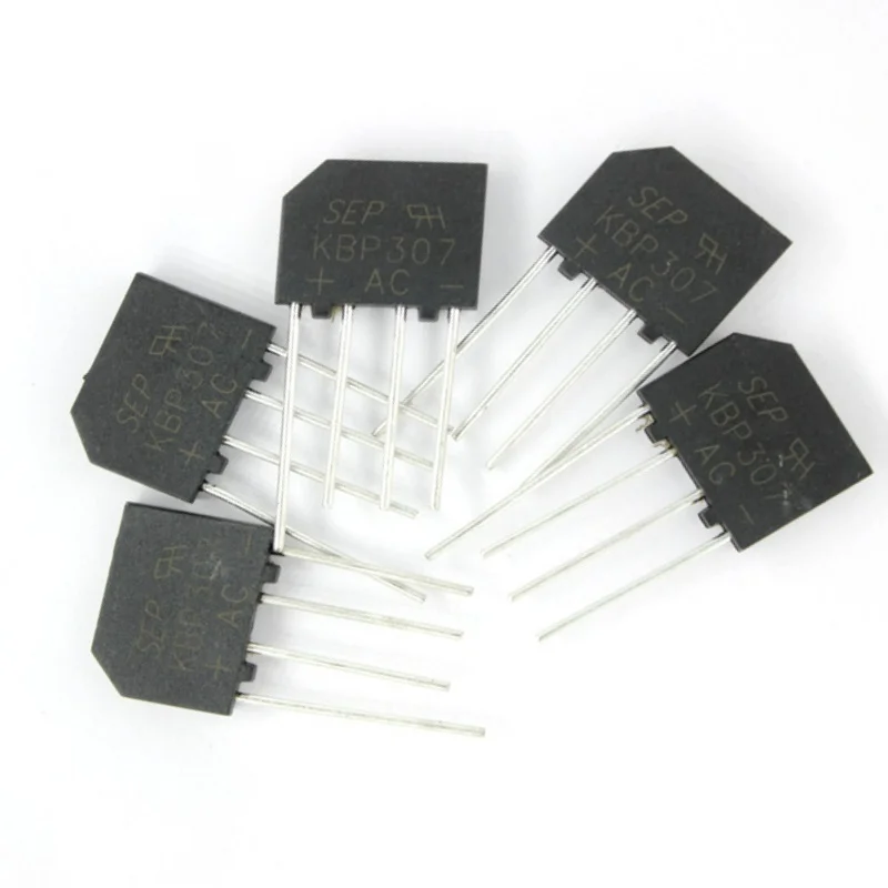 SAMIORB 10PCS KBP307 Ridge Rectifier KBP 307 Power Diode 3A 1000V Electronica Componentes Image