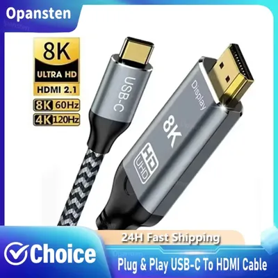 USB C zu HDMI-kompatibles Kabel 8K Typ C zu HDMI 2.1 Thunderbolt 3 4 bis 8K 60Hz 4K 120Hz für Image