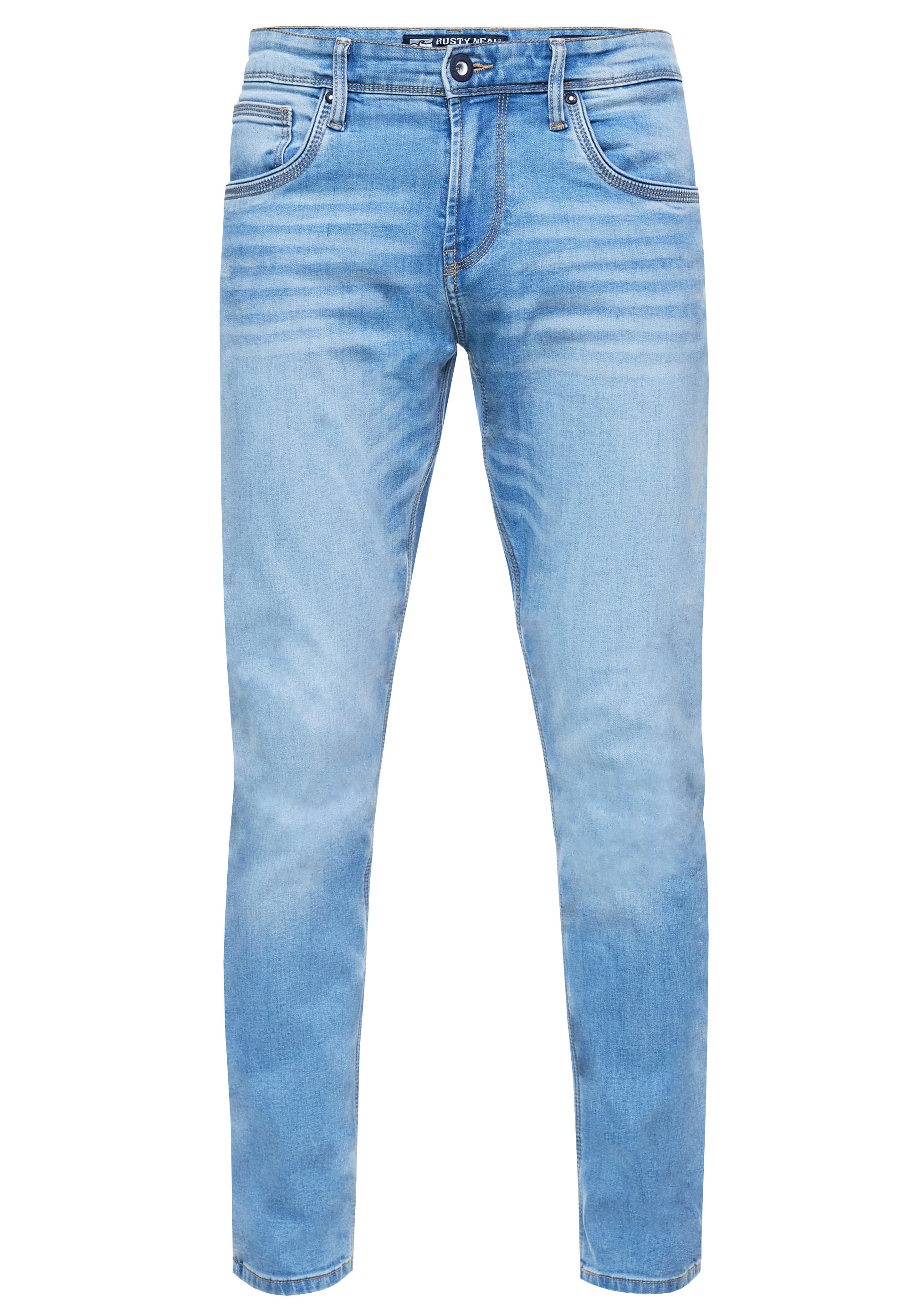 Light Blue Used Jeans Hose "MELVIN" Slim Fit Cotton-Stretch Image