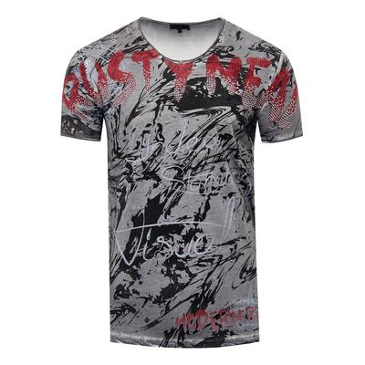 V-Neck T-Shirt im Strass-Stein-Design Image