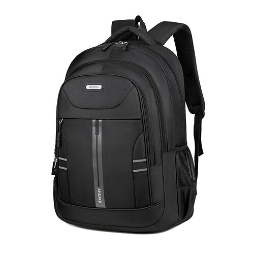 Zaino da uomo di grande capacità, nero, alla moda - borsa per laptop multi-scomparto, design impermeabile - adatto per scuola, ufficio, viaggi e uso quotidiano