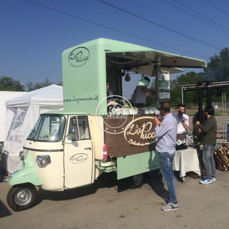 Remorque de camion de nourriture Hot Dog 3 trois roues, Tricycle rapide, chariots de nourriture mobiles à vendre