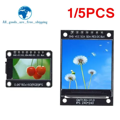 1/5PCS TFT Display 0.96 / 1.3 inch IPS 8P/7P SPI HD 65K Full Color LCD Module ST7735 Drive IC 80*160