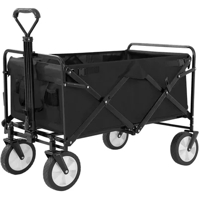39" Collapsible Wagon Folding Foldable Garden Cart with Large Capacity 330 LBS Capacity Portable