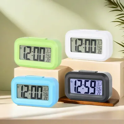 12/24h Led Digital Display Alarm Clock Home Bedside Battery Power Multifunction Snooze/Temperature