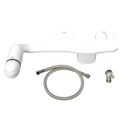 Mainstays Bidet Attachments de Doble Boquilla con Margarita Blanca Autolimpiante, Tamaño Delgado