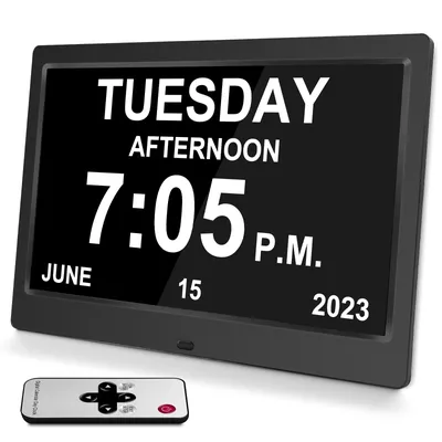 21 Alarms Digital LED Calendar Clock with Multi-Languages to display. Medicine Time Reminder for