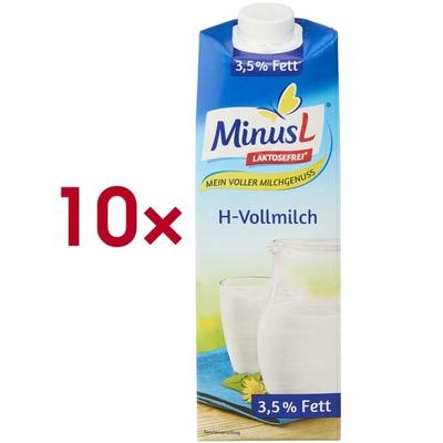 MinusL 10er-Pack Laktosefreie H-Vollmilch »3,5% Fett« 1 Liter