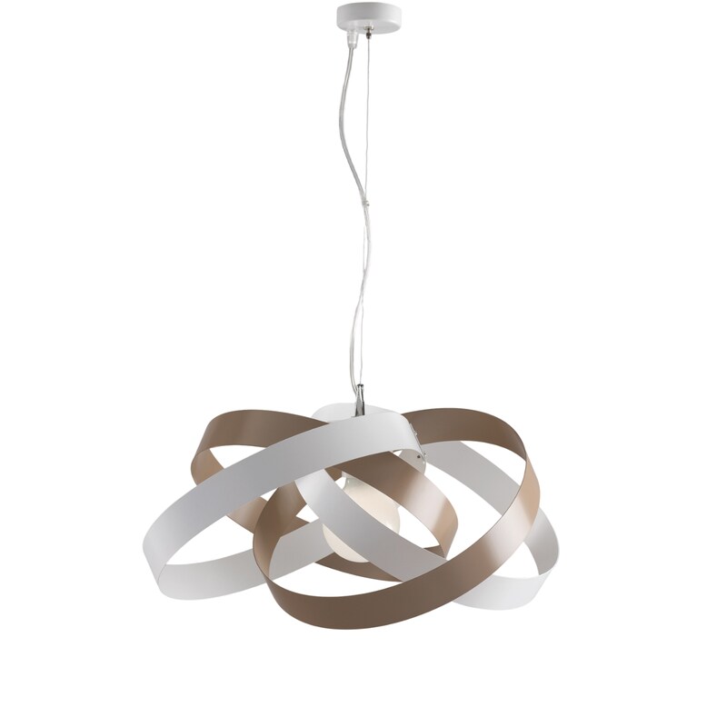 BeLight Vertigo - Aufhängung aus weiß und grau lackiertem Eisen mit verstellbarem Stahlkabel 1 Licht 125 - Ø54 - BL156-1-BG Image