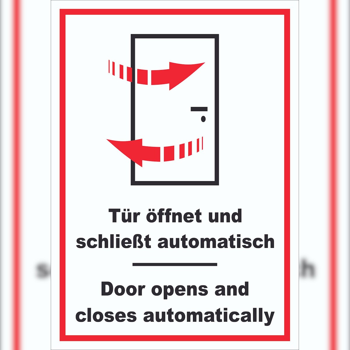 HB-Druck Schild Tür automatisch Door automatic hochkant A1 (594x841mm) Image