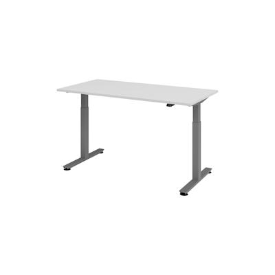 bümö elektrisch höhenverstellbarer Schreibtisch grau 160x80 cm, Gestell: Graphit - Büroschreibtisch höhenverstellbar elektrisch, elektrischer Image