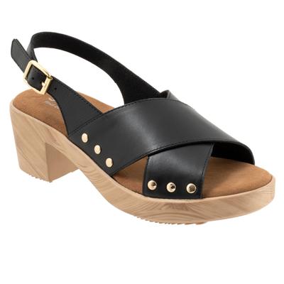 Wide Width Women's Florence Clog by SoftWalk in Black (Size 7 W)
