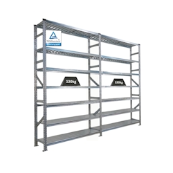 PROREGAL Fachbodenregal PROXIMO Stecksystem | Komplettregal | HxBxT 250x300x50cm | 7 Ebenen | Beidseitig nutzbar | Verzinkt Image