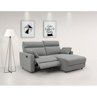 Ecksofa INOSIGN "JENNA, L-Form, 209cm, manuelle u. elektrische Funktion, mit USB A/C", grau (hellgrau), B:209cm H:100,5cm T:163cm, Webstoff 100% Polyester, Sofas, Liegefunktion 105-150, Federkern, Struktur fein, Topseller Image