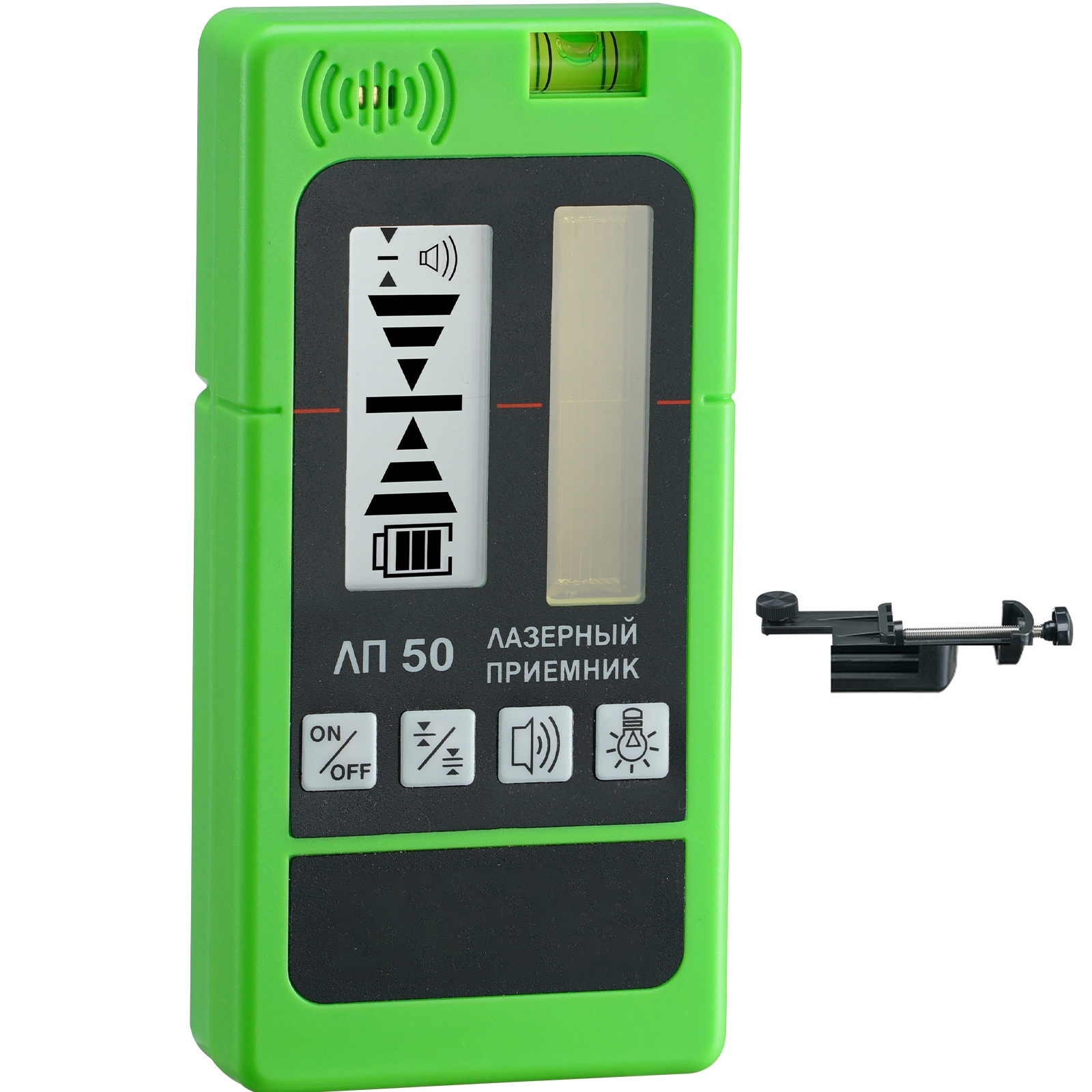 Laser Receiver, 197 ft Working Range, Green Laser and Red Beam Detector for Pulsing Line Lasers, Customizable Speaker