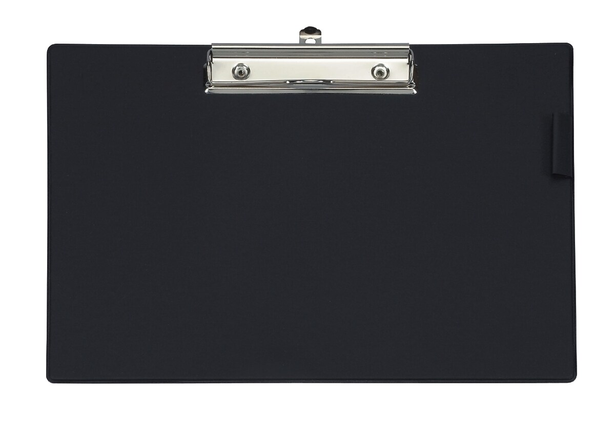 MAUL Schreibplatte A4 mit Folienüberzug Klemmer lange Seite schwarz Packung mit 12 Stück Image