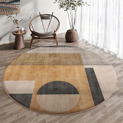 TEMU Modern Geometric Velvet Area Mat - 850gsm Plush, Non-slip & Machine Washable For Living Room, Bedroom, Entryway - Stylish In Blue, Green, Gray & Beige - Multiple Sizes , Rugs For Living Image