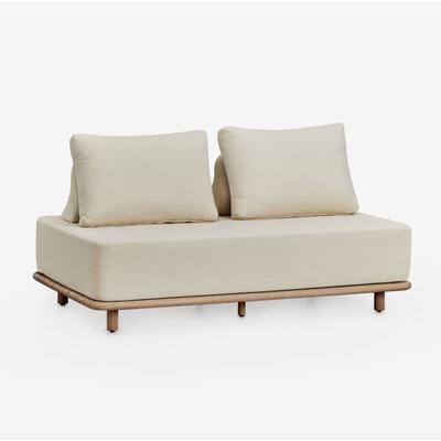 Sklum - 2-Sitzer-Gartensofa aus Akazienholz Portet Gardenia Weiß Image