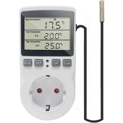 SNQ - Ketotek 230V Temperaturregler Steckdose mit Sensor Digitale Thermostat Steckdose mit Timer Image