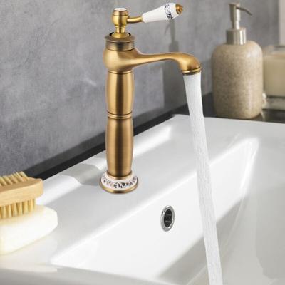 Messing antik Badarmatur Vintage Wasserhahn Waschbecken Wasserhahn antik Image
