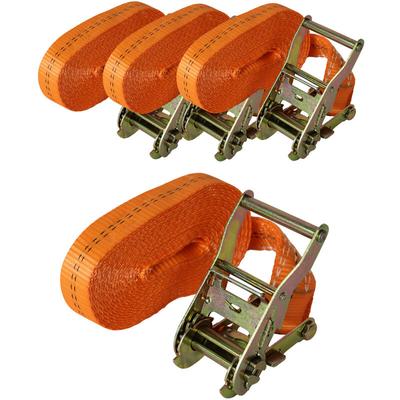 Baumarktplus - 4x Profi Ratschen Spanngurt Spanngurte Zurrgurt 1-tlg 6m 2t 2to 2000kg tüv/gs orange Image