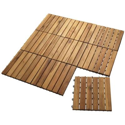 Buri - 1m² (11 Stück) ® Holzfliesen 30x30 Akazienholz Akazie Holz Fliesen Terrassenfliesen Garten Image