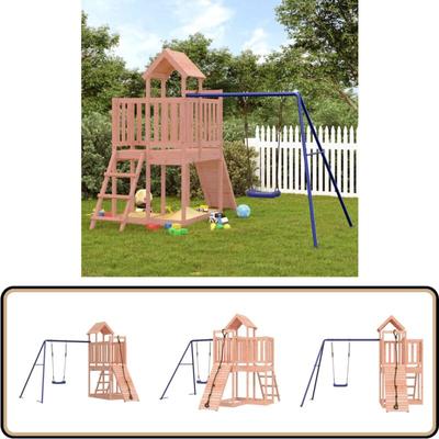 Vidaxl - Spielturm Massivholz Douglasie - Holzspielplatz - Spielturm - Kletterturm - Rutsche Image