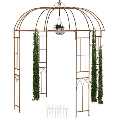 Relaxdays - Rosenpavillon Metall, hbt 269 x 211 x 211 cm, Rankhilfe Kletterpflanzen, Garten, Image