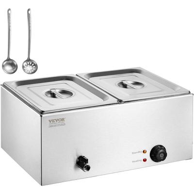 Vevor - kommerzieller Speisenwärmer 17L 2x1/2 Größe Speisebehälter, elektrische Warmhalteplatte, Image