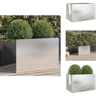 Vidaxl - Pflanzkübel Silbern 62x40x39 cm Edelstahl - Edelstahl Pflanzkübel - Blumentopf Silber Image