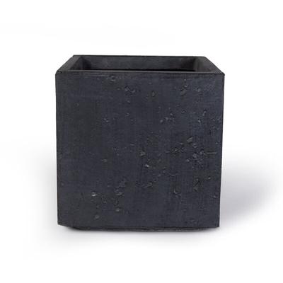 Blumenkübel aus Fiberglas Pflanztopf 40x40x41 cm dunkelgrau Quadrat - Köhko Image