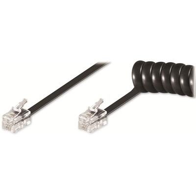 Goobay - Telefonhörer-Spiralkabel, RJ10, schwarz, ausziehbar bis 7 m Image
