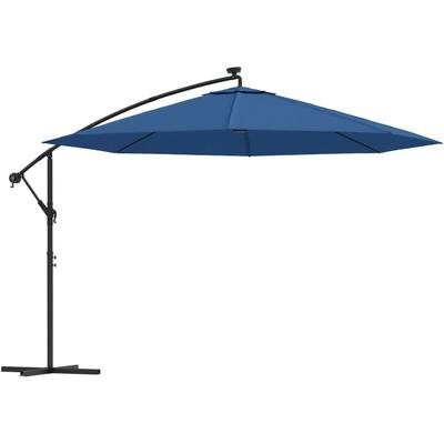Vidaxl - Ampelschirm mit LED-Beleuchtung Stahl-Mast Azurblau 350 cm Image