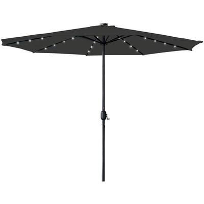 350cm Sonnenschirm Alu mit Handkurbel uv Schutz 40+ und Solar led Warmweiss - Gartenschirm Image