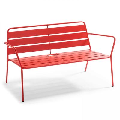 Oviala - Anti-UV-behandeltes Gartensofa aus Stahl Rot - Palavas Image