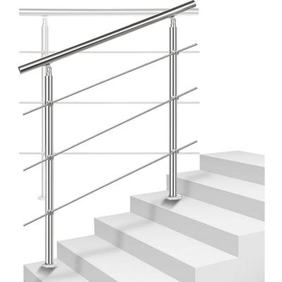 Swanew - Treppengeländer Edelstahl 80-180cm Geländer Innen und Außen Handlauf Brüstung Balkon mit Image