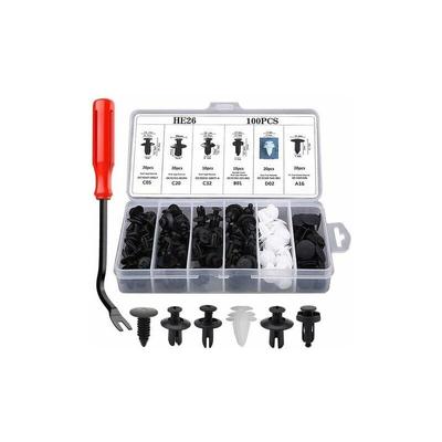 100 Stück Universal-Auto-Clips, 6 Größen, Auto-Befestigungs-Clips, Werkzeuge, Kunststoff-Nieten, Image