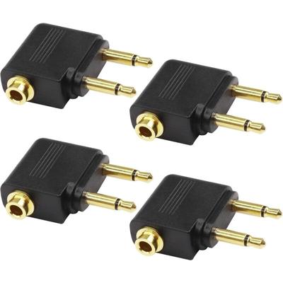 Sollbry - Flugzeug-Flugkopfhörer-Adapter, Dual 3,5 mm Stecker auf 3,5 mm Buchse, Image