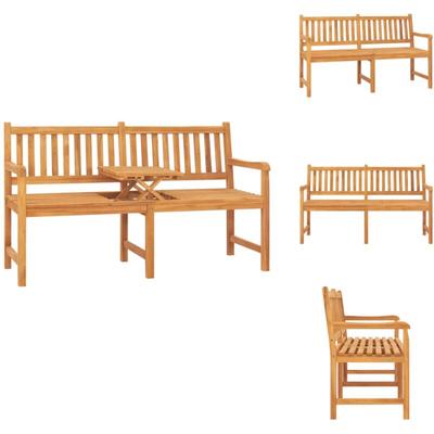 Vidaxl - Gartenbank 3-Sitzer mit Tisch 150 cm Massivholz Teak - Gartenbank - Teakholz Gartenmöbel Image