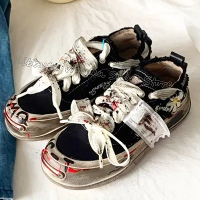Scrawl Sneaker Multicolor Lace-Up Sports Outdoor Comfortable Round Toe Height Increasing Women Men