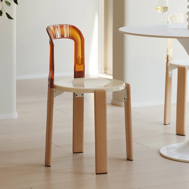 Nordic Stuhl Tragbare Stühle Luxus Rückenlehne Stuhl Holz Stühle Wohnzimmer Ergonomische Bank Dekorative Küche Möbel