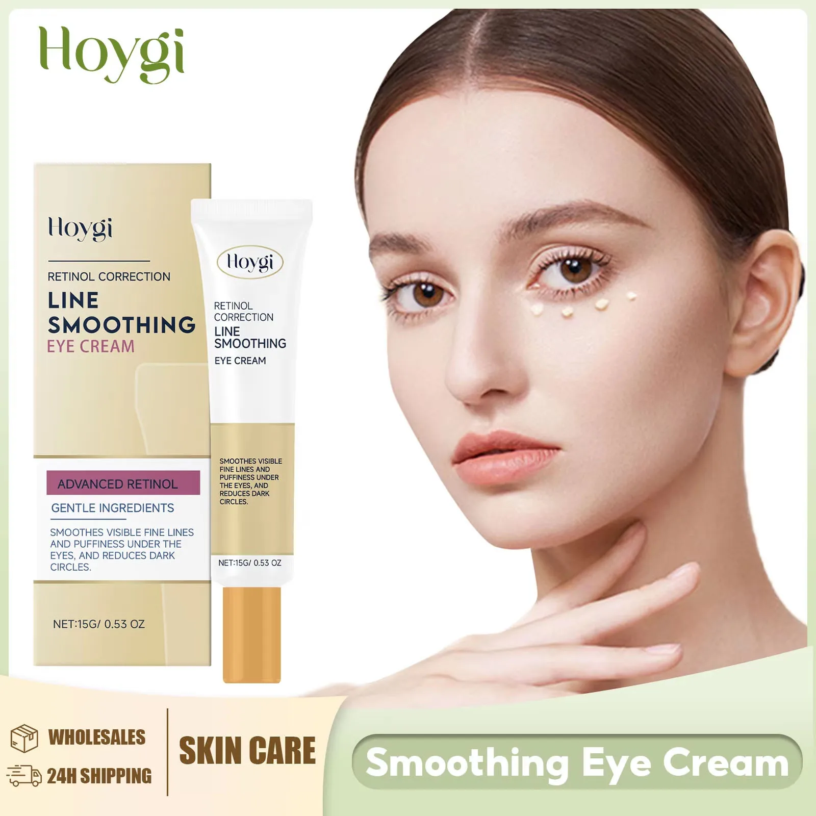 HOYGI Retinol-Augencreme, verblasst feine Linien, aufhellende Anti-Dunkle-Ringe, aufhellende Augen, Taschen, Schwellungen, Glätten, Lifting, Hautpflege Image